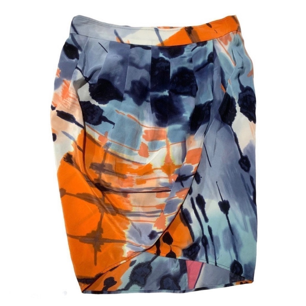BCBG Max Azria 100% Silk Wrap Mini Skirt XS